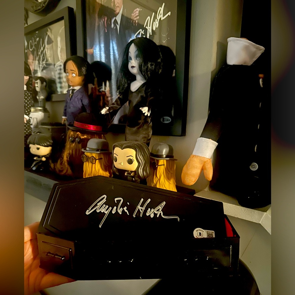 New Anjelica Huston autographed coffin Bam Box Exclusive